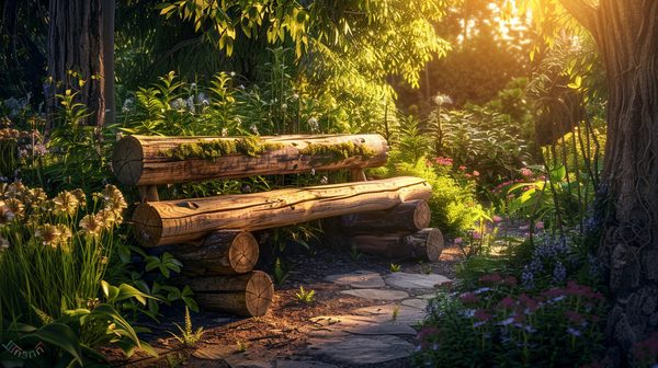Idées créatives pour fabriquer un banc de jardin en rondins de bois